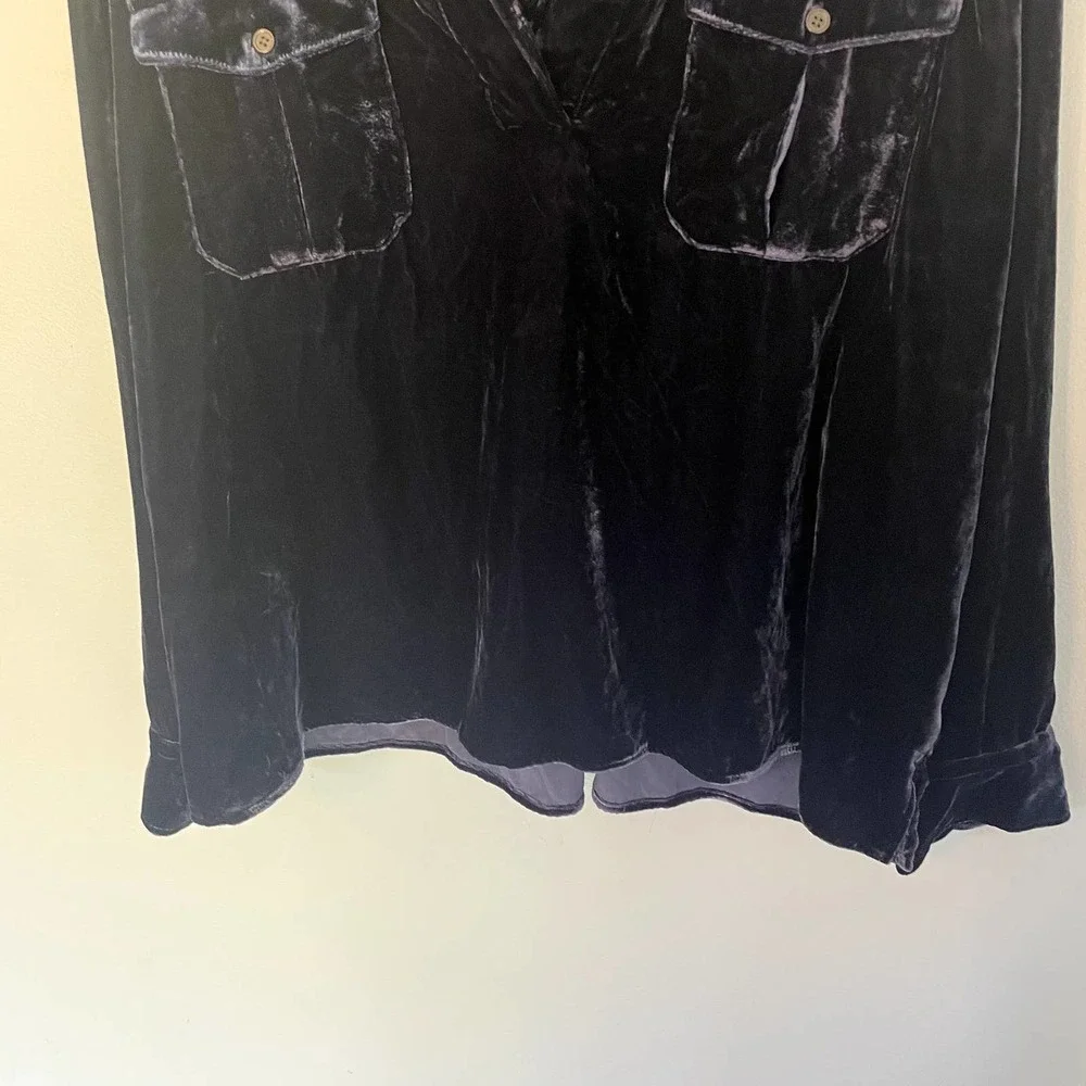 J.Crew Classic-fit Velvet Button-Down Shirt in Blue/Purple SZ 2X - Picture 3 of 12